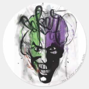 The Joker Neon Airbrush Portrait Classic Round Sticker