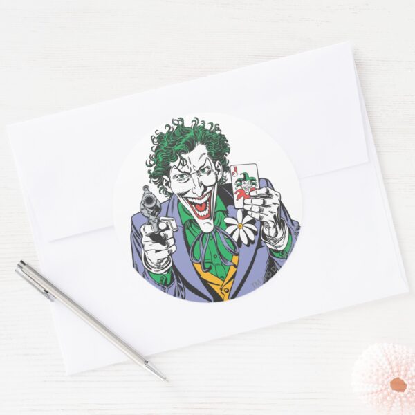 The_Joker_Points_Gun_Classic_Round_Sticker_3 The Joker Points Gun Classic Round Sticker