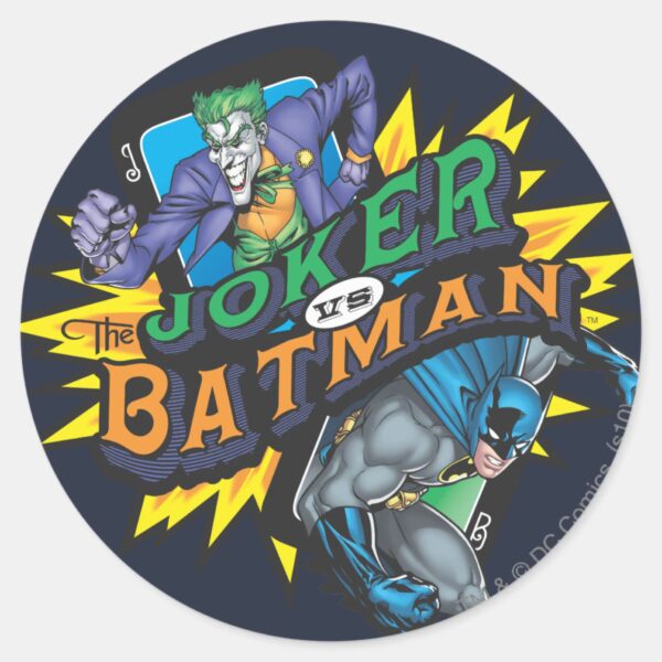 The_Joker_Vs_Batman_Classic_Round_Sticker_1 The Joker Vs Batman Classic Round Sticker
