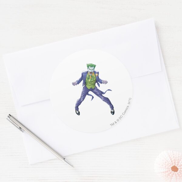 The_Joker_Yells_Classic_Round_Sticker_3 The Joker Yells Classic Round Sticker
