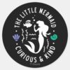 The_Little_Mermaid_Outline__Curious_&_Kind__Classic_Round_Sticker_1 The Little Mermaid Outline Curious Kind Classic Round Sticker