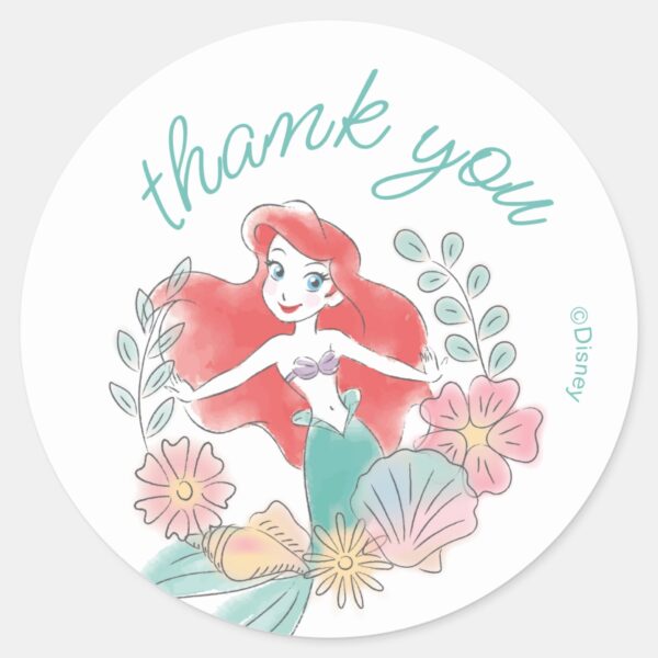 The_Little_Mermaid___Watercolor_Birthday_Classic_Round_Sticker_2 The Little Mermaid Watercolor Birthday Classic Round Sticker