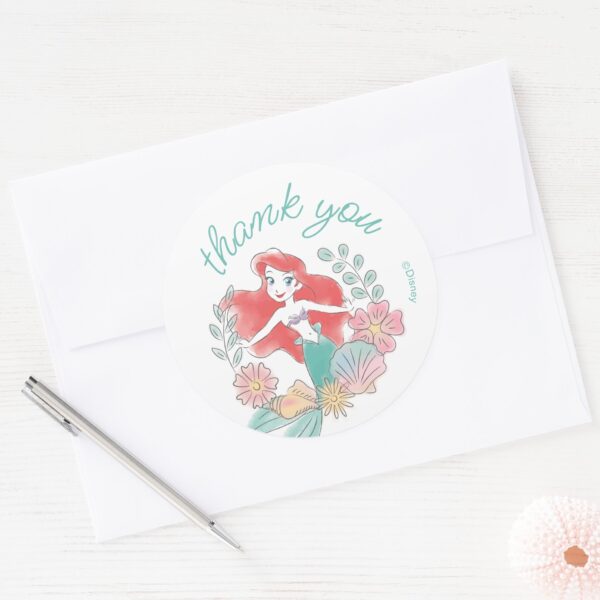 The_Little_Mermaid___Watercolor_Birthday_Classic_Round_Sticker_4 The Little Mermaid Watercolor Birthday Classic Round Sticker
