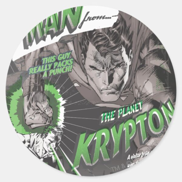The_Man_from_Krypton_Classic_Round_Sticker_1 The Man From Krypton Classic Round Sticker