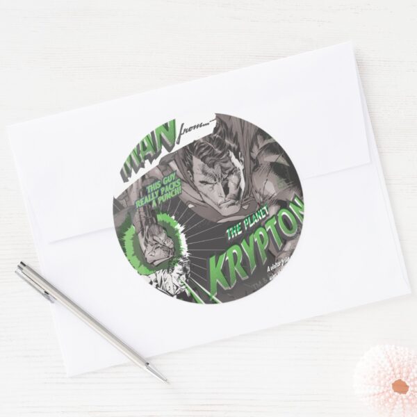 The_Man_from_Krypton_Classic_Round_Sticker_3 The Man From Krypton Classic Round Sticker