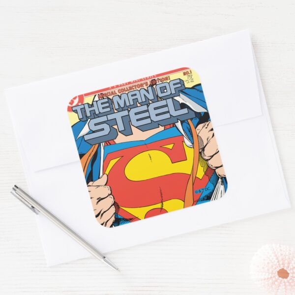 The_Man_of_Steel_#1_Collector's_Edition_Square_Sticker_3 The Man Of Steel 1 Collectors Edition Square Sticker