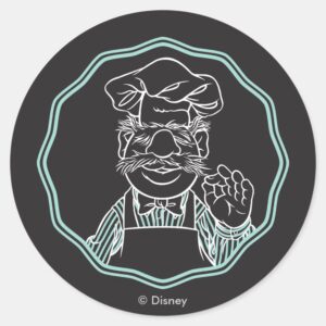 The Muppets Chef Framed Classic Round Sticker