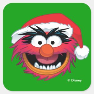 The Muppets Christmas Animal Face Square Sticker