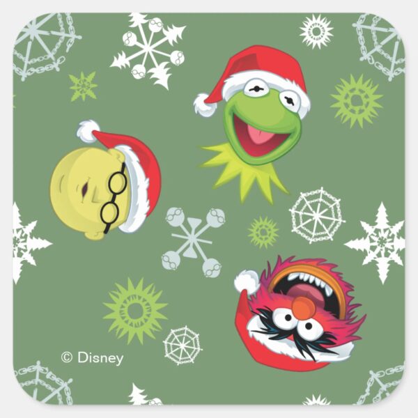 The_Muppets___Merry_Christmas_Pattern_Square_Sticker_1 The Muppets Merry Christmas Pattern Square Sticker