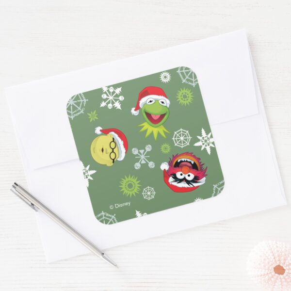 The_Muppets___Merry_Christmas_Pattern_Square_Sticker_3 The Muppets Merry Christmas Pattern Square Sticker