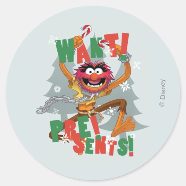 The_Muppets___Want_Presents_Classic_Round_Sticker_1 The Muppets Want Presents Classic Round Sticker