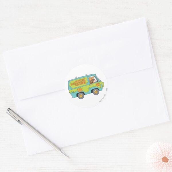 The_Mystery_Machine_Right_Side_Classic_Round_Sticker_3 The Mystery Machine Right Side Classic Round Sticker