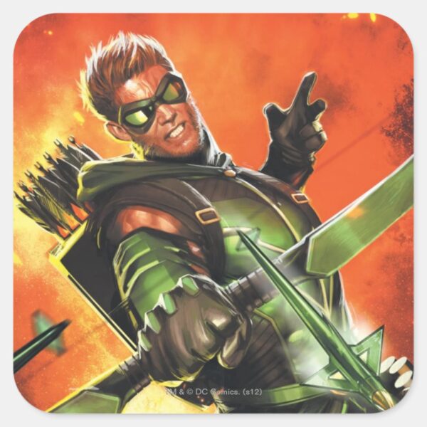 The New 52 The Green Arrow 1 Square Sticker