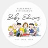 The_Peanuts_Gang___Baby_Shower_Classic_Round_Sticker_2 The Peanuts Gang Baby Shower Classic Round Sticker