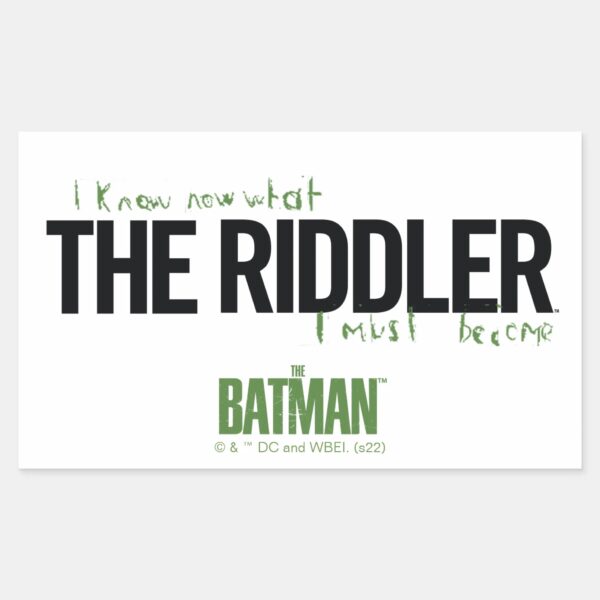 The_Riddler_-_I_Know_What_I_Must_Become_Rectangular_Sticker_1 The Riddler I Know What I Must Become Rectangular Sticker