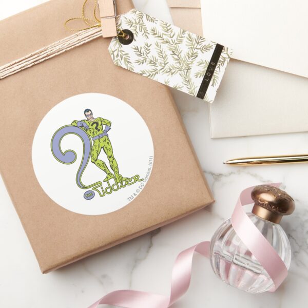 The_Riddler_&_Logo_Green_Classic_Round_Sticker_5 The Riddler Logo Green Classic Round Sticker