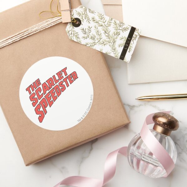 The_Scarlet_Speedster_Logo_Classic_Round_Sticker_5 The Scarlet Speedster Logo Classic Round Sticker