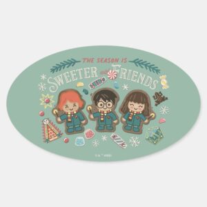 The Season Is Sweeter With Friends Oval Sticker