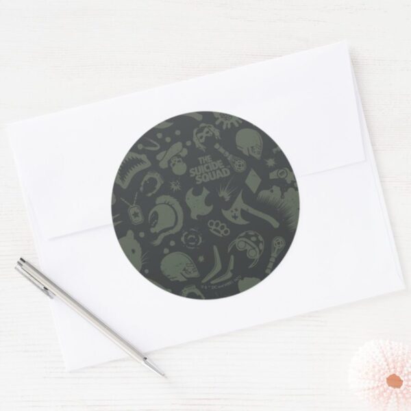 The_Suicide_Squad___Character_Icon_Pattern_Classic_Round_Sticker_3 The Suicide Squad Character Icon Pattern Classic Round Sticker