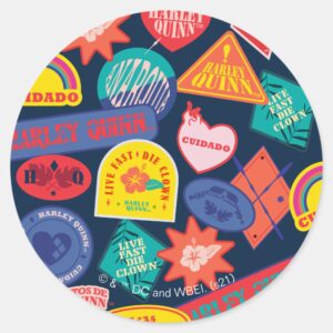 The Suicide Squad Harley Quinn Badge Pattern Classic Round Sticker