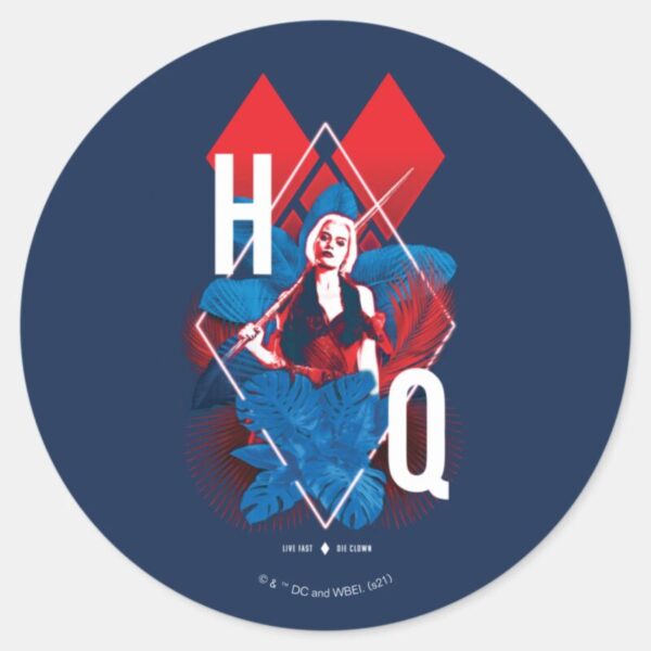 The Suicide Squad Harley Quinn Fern Diamonds Classic Round Sticker