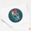 The Suicide Squad Harley Quinn Floral Diamond Classic Round Sticker