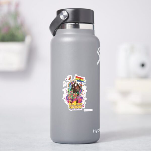 The Suicide Squad Harley Quinn Flowers Rainbow Sticker