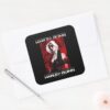 The Suicide Squad Harley Quinn Red Fern Portrait Square Sticker