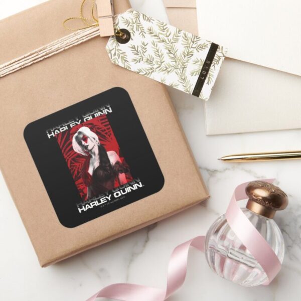 The Suicide Squad Harley Quinn Red Fern Portrait Square Sticker