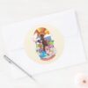 The_Suicide_Squad___Peacemaker_Flowers_&_Sunshine_Classic_Round_Sticker_2 The Suicide Squad Peacemaker Flowers Sunshine Classic Round Sticker