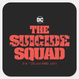 The Suicide Squad Red And Black Logo Square Sticker