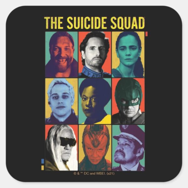 The_Suicide_Squad___Retro_Grid_With_Amanda_Waller_Square_Sticker_1 The Suicide Squad Retro Grid With Amanda Waller Square Sticker