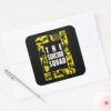 The Suicide Squad Yellow Black Icon Blocks Square Sticker