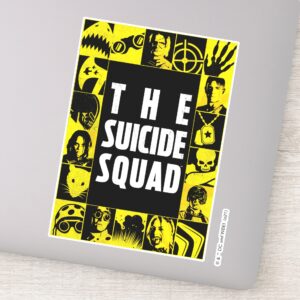The Suicide Squad Yellow Black Icon Blocks Sticker