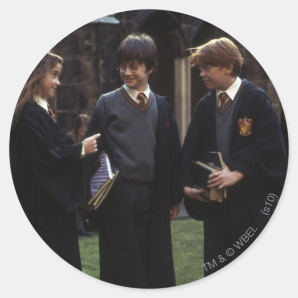 The_group_outside_of_Hogwarts_Classic_Round_Sticker_1 The Group Outside Of Hogwarts Classic Round Sticker