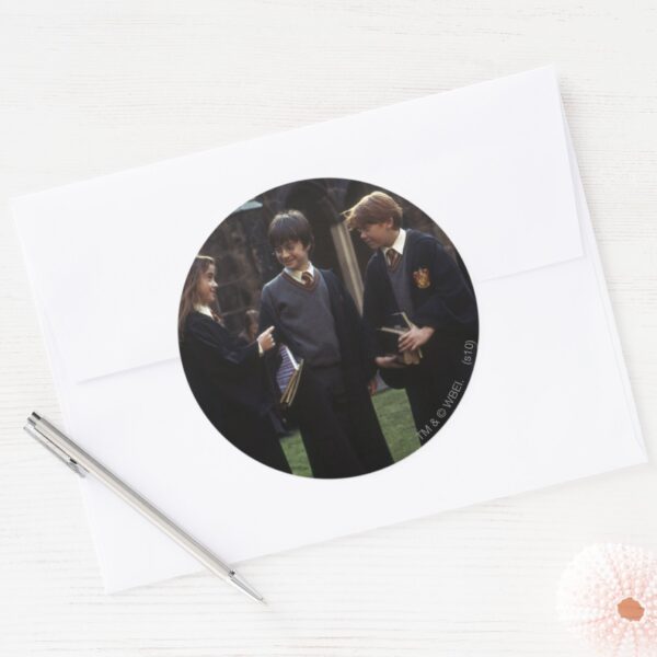 The_group_outside_of_Hogwarts_Classic_Round_Sticker_3 The Group Outside Of Hogwarts Classic Round Sticker