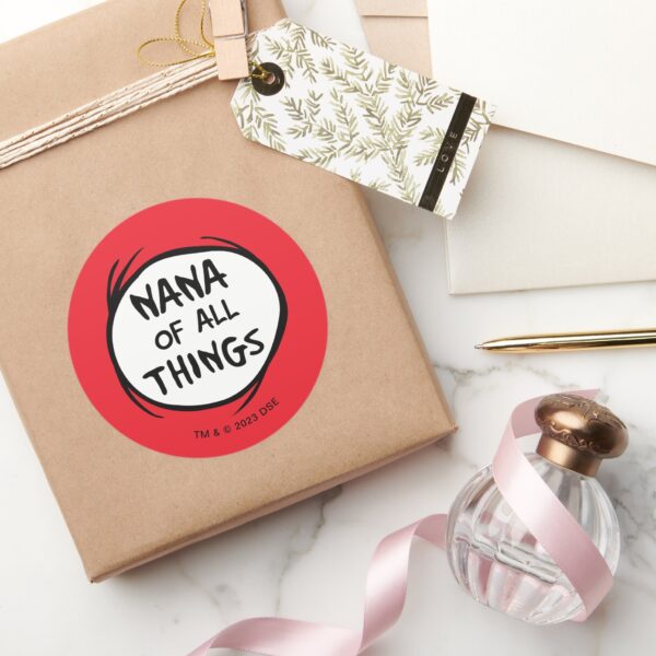 Thing_One_Thing_Two_-_Nana_of_all_Things_Classic_Round_Sticker_5 Thing One Thing Two Nana Of All Things Classic Round Sticker