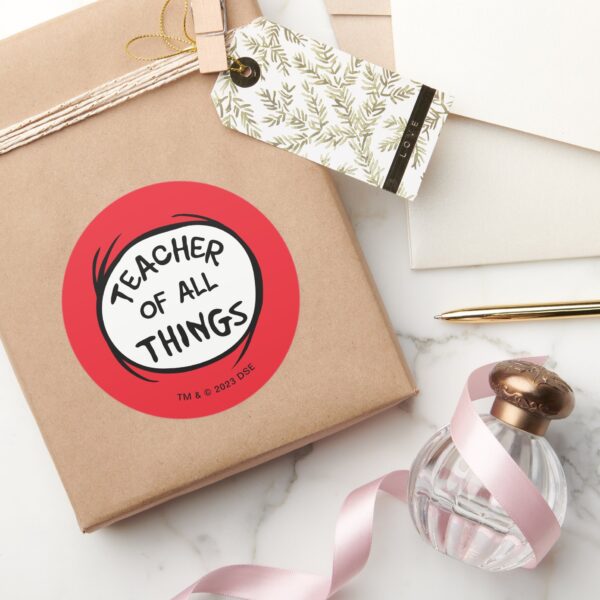 Thing_One_Thing_Two_-_Teacher_of_all_Things_Classic_Round_Sticker_5 Thing One Thing Two Teacher Of All Things Classic Round Sticker