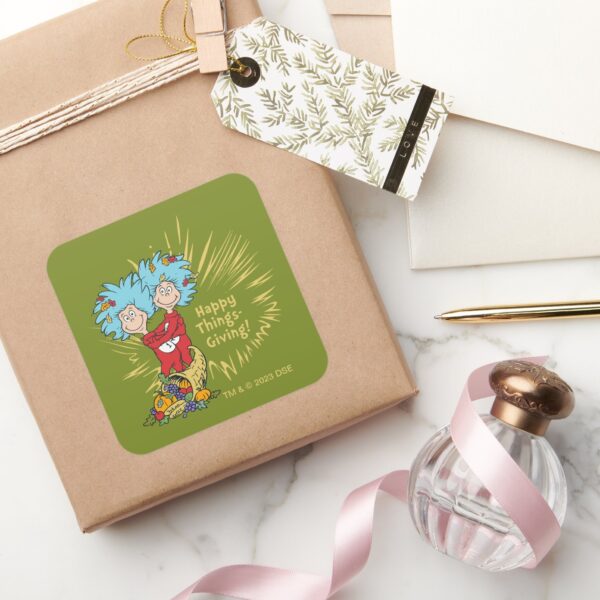 Thing_One_Thing_Two_Happy_Things-Giving!_Square_Sticker_5 Thing One Thing Two Happy Things Giving Square Sticker