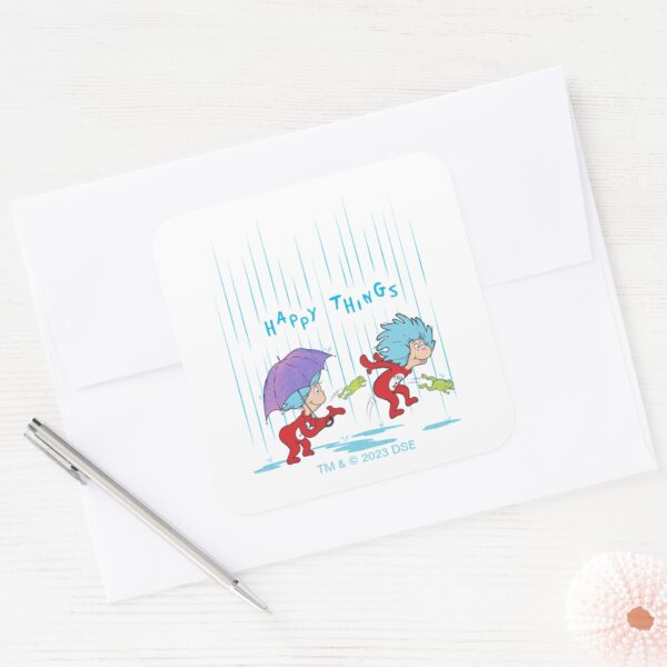 Thing_One_Thing_Two_Happy_Things_Square_Sticker_3 Thing One Thing Two Happy Things Square Sticker
