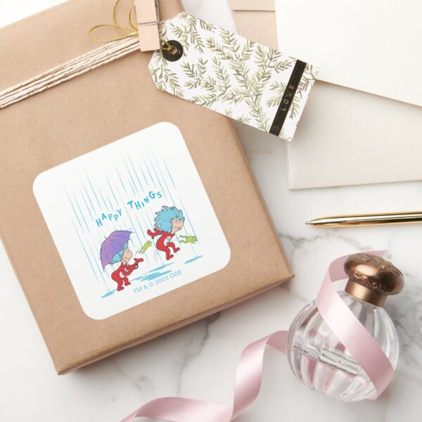 Thing_One_Thing_Two_Happy_Things_Square_Sticker_5 Thing One Thing Two Happy Things Square Sticker