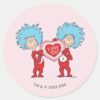 Thing_One_Thing_Two_I_Love_You_Classic_Round_Sticker_1 Thing One Thing Two I Love You Classic Round Sticker