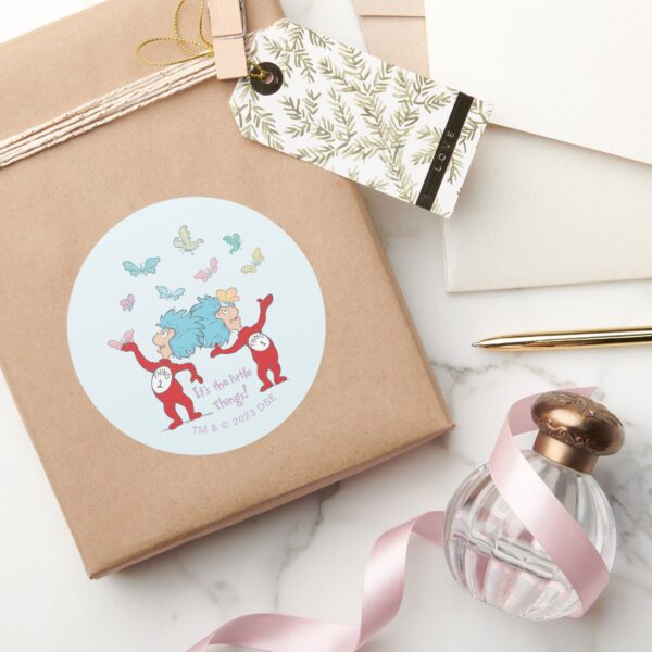 Thing_One_Thing_Two_It's_The_Little_Things!_Classic_Round_Sticker_5 Thing One Thing Two Its The Little Things Classic Round Sticker