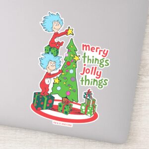Thing One Thing Two Merry Things Jolly Things Sticker