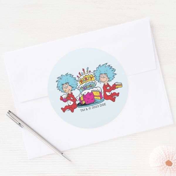 Thing_One_Thing_Two_Party_Things_Classic_Round_Sticker_3 Thing One Thing Two Party Things Classic Round Sticker