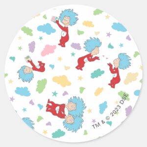 Thing One Thing Two Sweet Things Pattern Classic Round Sticker