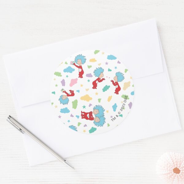 Thing_One_Thing_Two_Sweet_Things_Pattern_Classic_Round_Sticker_3 Thing One Thing Two Sweet Things Pattern Classic Round Sticker