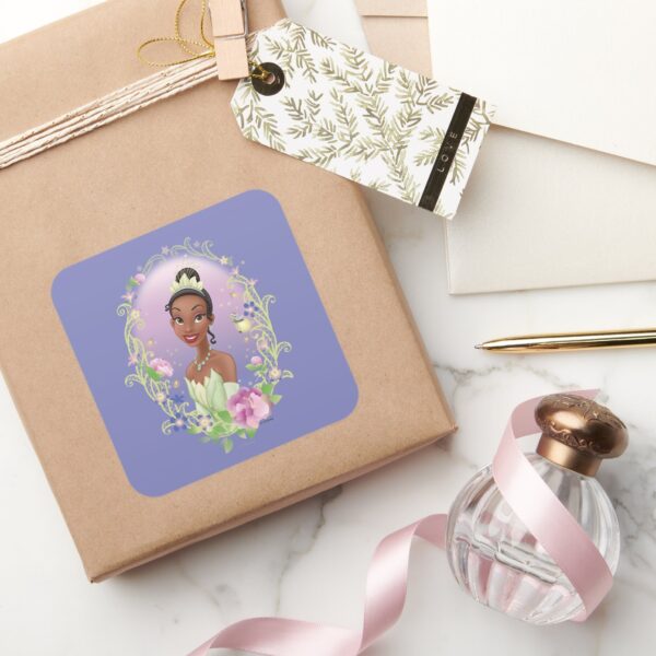 Tiana_Flower_Frame_Purple_Square_Sticker_4 Tiana Flower Frame Purple Square Sticker