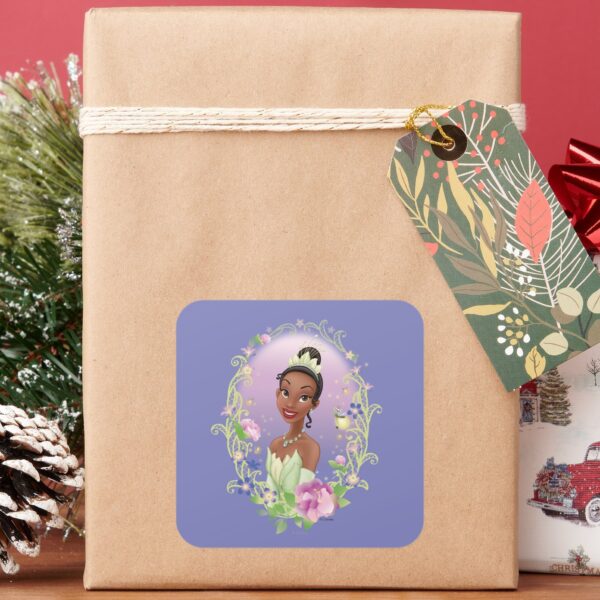 Tiana_Flower_Frame_Purple_Square_Sticker_5 Tiana Flower Frame Purple Square Sticker