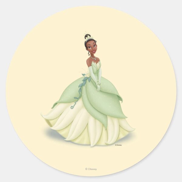 Tiana_Green_Dress_Classic_Round_Sticker_1 Tiana Green Dress Classic Round Sticker
